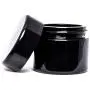 ultravioLeaf 30 ml (1 fl oz) Pocket Size Black Ultraviolet Glass Screw Top Jar | Airtight Stash Container 3-Pack