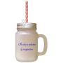 Royal Blue Idea Is Salvation By Imagination Frosted Glass Mason Jar With Straw