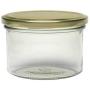 Viva Haushaltswaren # 61824 # 6 Jars 165ml Screw Top Jars, Jam Jars in Gold/with Filling Funnel Gas Storage Jars, Glass, Clear, 6.3 x 6.3 x 7.3 cm