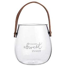 Unique Chic Nordic Glass Storage Jar Bottle With Leather Handle Minimalist Desk Storage Bottle Organizer Flower Vase Container Large Glass Storage Containers With Lids
