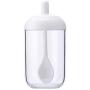 Ruipunuosi Kitchen Household Spoon Cover One Moisture-Proof transparent cruet Seasoning Jar With Spoon Condiment Pots Clear Spices Container