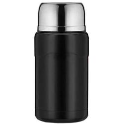 Thermos Food Jar 750ML Thermos Stainless Food Flask,Leakproof Vacuum Insulated Food Containers With Folding Spoon (Color : Black)