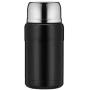 Thermos Food Jar 750ML Thermos Stainless Food Flask,Leakproof Vacuum Insulated Food Containers With Folding Spoon (Color : Black)
