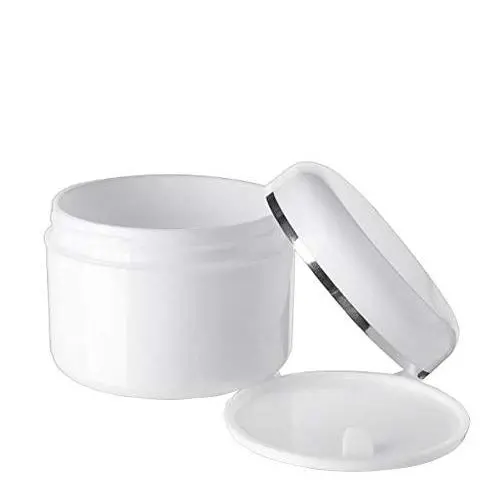 3 Pièces 100g/3.3oz Flacons Plastiques PP Remplissables pour Cosmétiques, Crèmes, Maquillage, Échantillons, Crèmes pour le Visage, Crèmes pour les Yeux, Masques, Contenants, Flacons, Pots, Bouteilles pour Voyage et Usage Domestique (Blanc)
