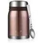 ONEISALL Edelstahl Lebensmittelbehälter - 24 oz Kinder- und Erwachsenen-Mittagsgläser mit Faltlöffel – Babybrei-Aufbewahrungskaraffe (Roségold)