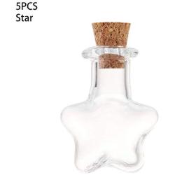 Glass Jars Bottles With Cork Stoppers 5pcs/pack Mini Glass Cork Bottles Empty Sample Jars Wishing Bottle Wedding Home Decoration Pendants Cork Stopper Storage Vial