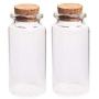 2Pcs 3060Mm 25Ml Glass Bottles Wishing Bottle Empty Sample Storage Jars with Cork Stoppers Transparent