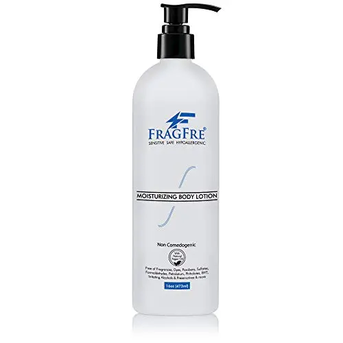 FRAGFRE Feuchtigkeitscreme für empfindliche Haut 16oz: Nicht komedogene Zinkoxid-Lotion – Parabene-frei, hypoallergen, parfümfrei – Sonnenschutz für fettige und Mischhaut – Arganöl Vegan, glutenfrei