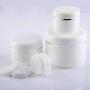 6PCS White Plastic Creams Jar with Inner Liners and Lid Empty Refillable Cosmetic Face Lotions Ointments Bottles Containers Lip Balm Storage Scrub Lotions Dispenser Jars Pots(50ML/1.69OZ)