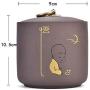Traditional Purple Clay Ceramic Tea Jar Kitchen Storage Jars Sugar Bowl Little Monk Pattern Storage Containers Home Decor Art,Wu