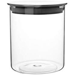 Glass Food Storage Jar, Borosilicate Containers with Airtight Stainless Steel Lids,Clear Glass Kitchen Canisters, 20.3 FL OZ (600ML)