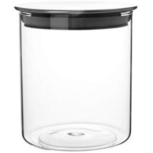 Glass Food Storage Jar, Borosilicate Containers with Airtight Stainless Steel Lids,Clear Glass Kitchen Canisters, 20.3 FL OZ (600ML)