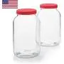 2 Pack - 1 Gallon Glass Jar w/Plastic Airtight Lid, Muslin Cloth, Rubber Band - Made in USA, Wide Mouth Easy to Clean - BPA Free - Kombucha, Kefir, Canning, Sun Tea, Fermentation, Food Storage 2 Pack - 1 Gallon Glass Jar w/Plastic Airtight Lid, Muslin Cloth, Rubber Band - Made in USA, Wide Mouth Easy to Clean - BPA Free - Kombucha, Kefir, Canning, Sun Tea, Fermentation, Food Storage