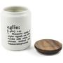 Villa dEste Home Tivoli Jar, Porcelain + Bamboo, White, One Size