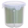 1PCS Small Size PP Plastic 4 Lattices Food Storage Containers Box with Rotating Wheel Kitchen Divider Classification Storage Tank Transparent Sealed Cans for Grain Candy Snacks Dried Goods Nuts(Green)