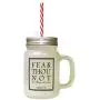 Black Fear Thou Not For I Am With Thee Frosted Glass Mason Jar With Straw