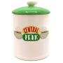 Silver Buffalo FRD201EG Friends Central Perk Logo Ceramic Cookie Jar, Large, White/Green