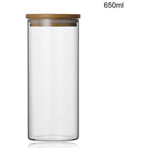 1pcs isilky Clear Borosilicate Glass Food Storage Jars Canisters Containers with Airtight Locking Clamp Bamboo Lids,Kitchen Pantry Container, Coffee Beans Jar Loose Tea Container Cookies Candy Nuts Jar