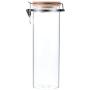 AUYE Glass Storage Jar,Coffee Bean & Kitchen food Container With Clamp Airtight wood Lid (68-Ounce)