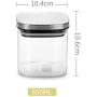 Kitchen Food Storage Jar Airtight Food Storage Storage Tank Transparent Glass Sealed Tank Kitchen Food Storage Tank (Size : 600ml)