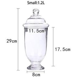 Apothecary Jars Transparent Glass Storage Tank for Candy Snacks Storage Bottle Wedding Gift Decoration, Large:4L