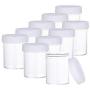 PH PandaHall 10 pcs 120ml(4 Oz) Empty Clear Plastic Slime Storage Favor Jars Wide-Mouth Sample Containers Round Cosmetic Travel Pot with White Screw Cap Lids for Beads Jewelry Make Up Nails Art