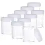 PH PandaHall 10 Stück 120 ml (4 Oz) Leere Klare Plastik Slime Behälter Lagerung Favors Kleine Behältnisse Runde Kosmetik Reisebehälter mit Weißen Schraubverschlüssen für Perlen Schmuck Make-Up Nagelkunst