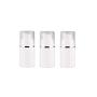 3 Pcs 15ML 0.5OZ White Airless Pump Press Bottle with Silver Coil Transparent Lid Empty Refillable Portable Buckle PP Container Cream Emulsion Essence Serum Vial Makeup Holder Pot Jar Pot