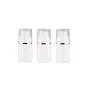3er Set 15 ml 0,5 oz Weißer Airless Pump Press Flasche mit Silber Coil Transparenter Deckel Leere Wiederbefüllbare Tragbare Gürtelschnalle PP Behälter Creme Emulsion Serum Essenz Make-up Behälter Dose
