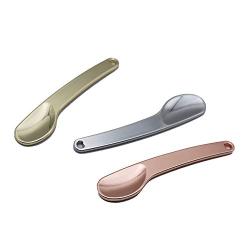 Chris.W 3 Pack Curved Cosmetic Spatula Scoops Makeup Mask Spatulas Facial Cream Spoon for Mixing and Sampling(Rose Gold/Silver/Gold)