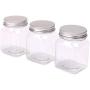 Cereal Storage Container 12 Packs Clear Plastic Containers with Silver Metal Lids Food Safe Stackable Transparent Storage Container