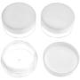 3 Gram/3ml Clear Plastic Lip Balm Small Sample Cosmetic Jars Container Pot Empty with White Cap (Set of 100 Pieces)