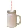 Soft Pink Christmas Tree Style 2 Frosted Glass Mason Jar With Straw Soft Pink Christmas Tree Style 2 Frosted Glass Mason Jar With Straw