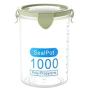 LUYANhapy9 Food Storage Sealing Can, Kitchen Transparent Spices Bean Tea Grain Clear PP Storage Box Jar with Airtight Seal Lid Green 1000ml