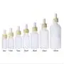 Bouteilles de Remplissage Réutilisables en Verre Froissé 50ml/1,7oz (3 Pièces) avec Bouchon en Bois Grainé, Tête en Caoutchouc Blanche – Récipients de Stockage de Cosmétiques pour Huiles d'Aromathérapie de Voyage