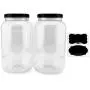Cornucopia Gallon Plastic Jars (2-Pack); Clear Round Containers with Black Ribbed Lids, BPA-Free 4-Quart Large Size Cornucopia Gallon Plastic Jars (2-Pack); Clear Round Containers with Black Ribbed Lids, BPA-Free 4-Quart Large Size