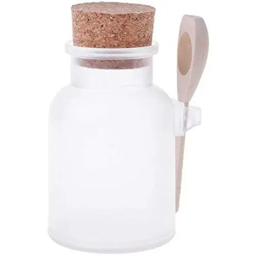 Bouteille de 100ml/200ml/300ml pour Sel de Bain avec Couvercle Bois, Cuillère et Bouchon en Épingle - Récipient de Rangement pour la Salle de Bain à la Maison Bouteille de 100ml/200ml/300ml pour Sel de Bain avec Couvercle Bois, Cuillère et Bouchon en Épingle - Récipient de Rangement pour la Salle de Bain à la Maison