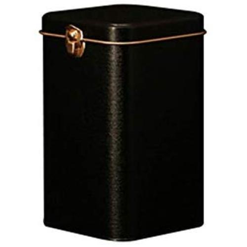 AprilDandelion High-grade Lock Tinplate Metal Candy Coffee Tea Sealed Food Tin Can Metallic Black Color 3.15X3.15X5.3 Inch
