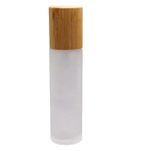 1PCS 120ml 4oz White Glass Bamboo Lid Empty Refillable Cosmetic Cream Lotion Emulsion Bottle Container Jar Pot Essence Liquid Pump Bottles