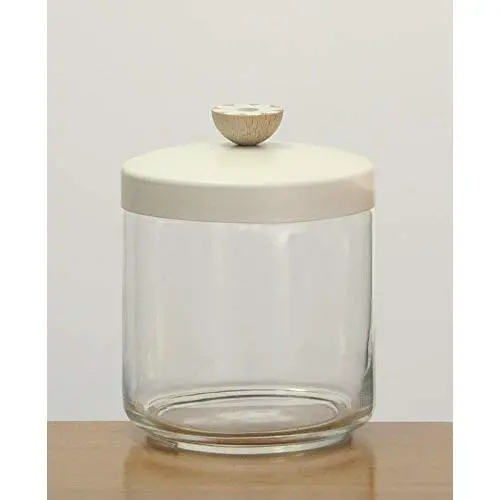 Italo Ottinetti Glass Jar Painted Lid with Wooden Knob 0.75 Litre Aluminum, Metallic, One Size Italo Ottinetti Glass Jar Painted Lid with Wooden Knob 0.75 Litre Aluminum, Metallic, One Size