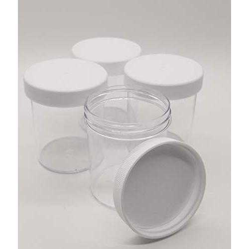 4oz Empty Clear Plastic Slime Storage Favor Jars Wide-Mouth Plastic Containers with White Lids for Beauty Products, DIY Slime Making and More (22)
