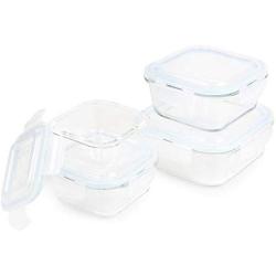 Homiu Glass Food Storage Container with Lid Impact Resistant Airtight Leak-Proof