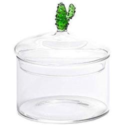 Set 3 Glass Cactus Top Southwestern Decor Kitchen Bathroom Canister Storage Jars