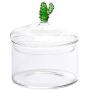 Set 3 Glass Cactus Top Southwestern Decor Kitchen Bathroom Canister Storage Jars