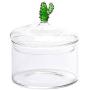 Set 3 Glass Cactus Top Southwestern Decor Kitchen Bathroom Canister Storage Jars