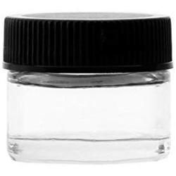 5ML - Clear Glass Jar - Screw Top Black Cap - 50 pcs