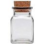 Viva Haushaltswaren 6 Glass Containers 150 ml with Cork Stoppers for Spices, Salt, Gifts, etc and Wooden Spice Scoop, Glass, 150 ml