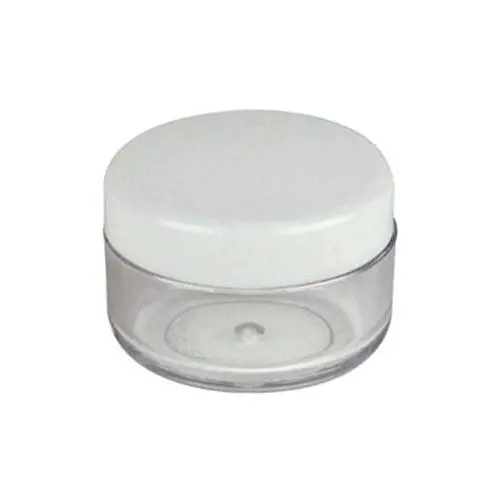 25 Stück 15 ml / 0,5 oz Transparente Kunststoffbehälter mit weißen Deckeln – Auffüllbare Make-up-Kosmetikbehälter, leere Cremabehälter, Lippenbalsam-Lotion-Aufbewahrungsbehälter, Dose, Flasche, Case
