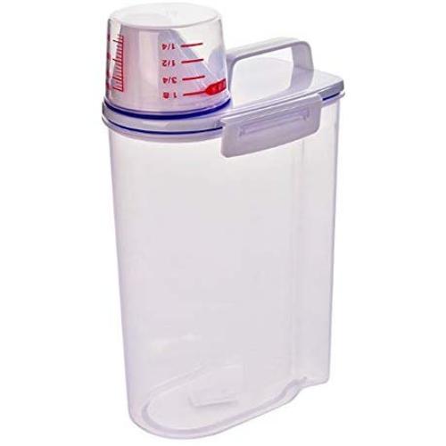 MOMOFULL Hand-held Sealed Jar Rice Barrel With Measuring Cup Moisture-proof Insect-proof Rice Storage Box Bucket Kitchen Cabinet Grain Food Snack Storage Tank