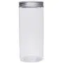 Contenant en Plastique Transparent 6pcs avec Caps en Aluminium pour Snacks, Épices, Graines, Céréales